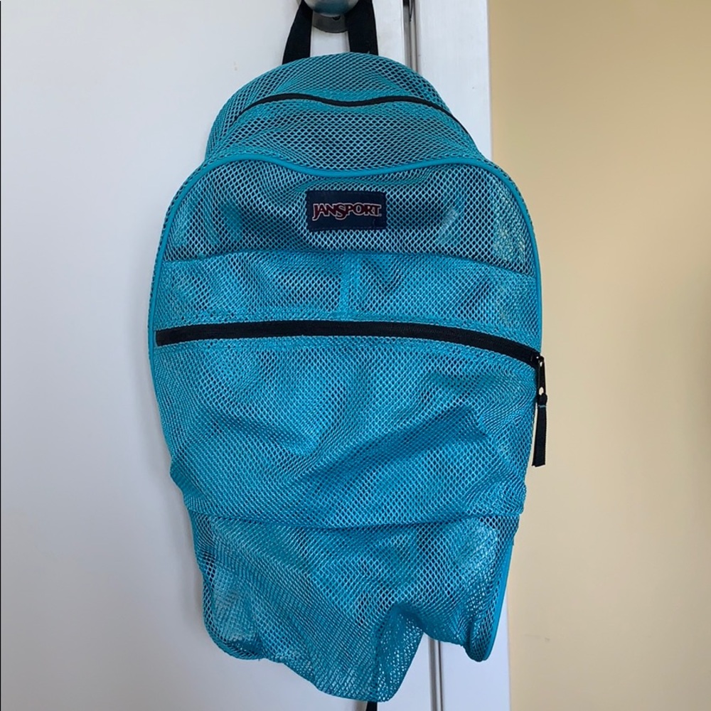 Jansport blue mesh backpack